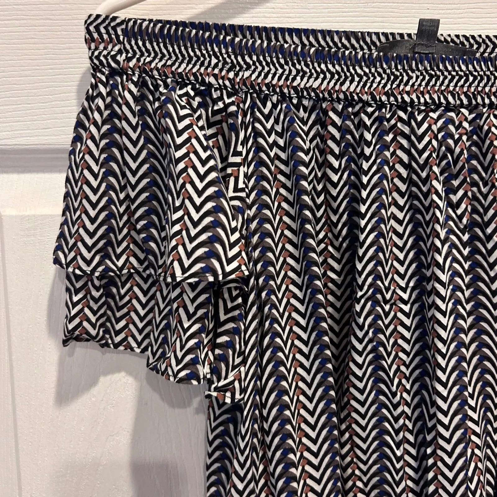 Anthro Sunday In Brooklyn Off The Shoulder Chevron Ruffle Sleeve Top Womens S - Image 2