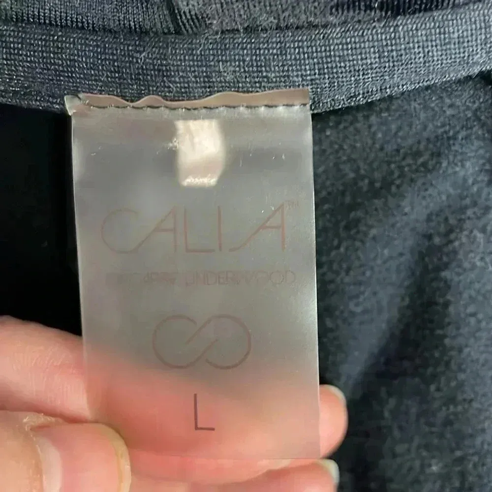 Calia by Carrie Underwood Funnel Neck Top Size Large Black Long Sleeve Textured - Image 6