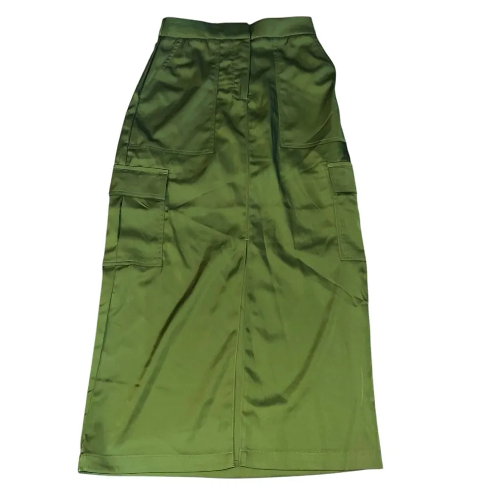 House Of Harlow Green Maxi Skirt With Slit XXS - Image 2