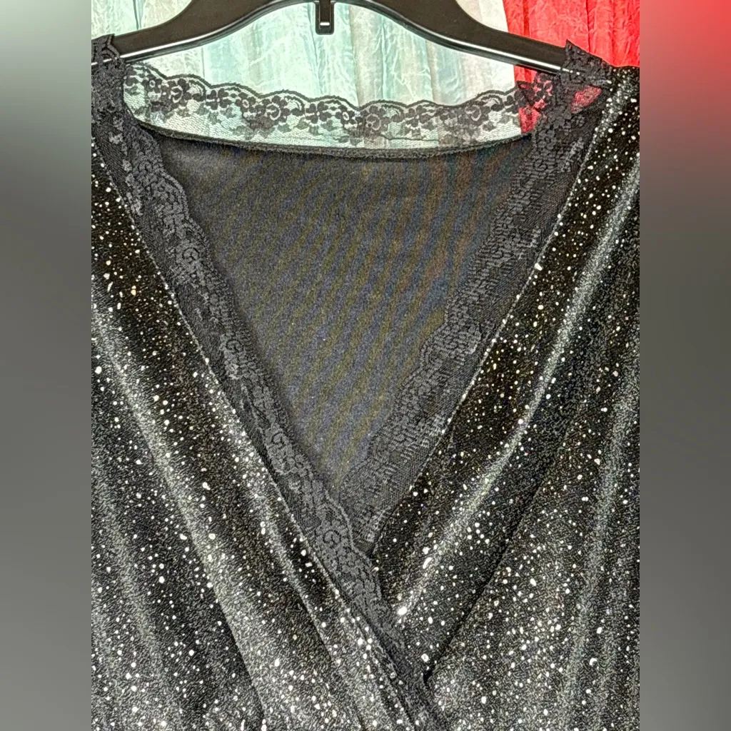 SHEIN Black Sparkle Long Sleeve Dress - Image 3