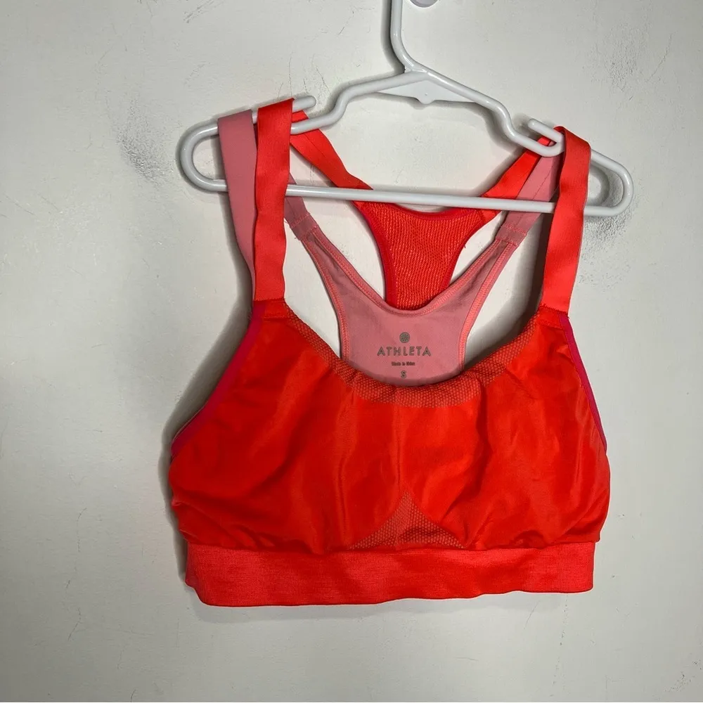 Athleta sports bra‎ double straps bright activewear athletic casual size small - Image 2