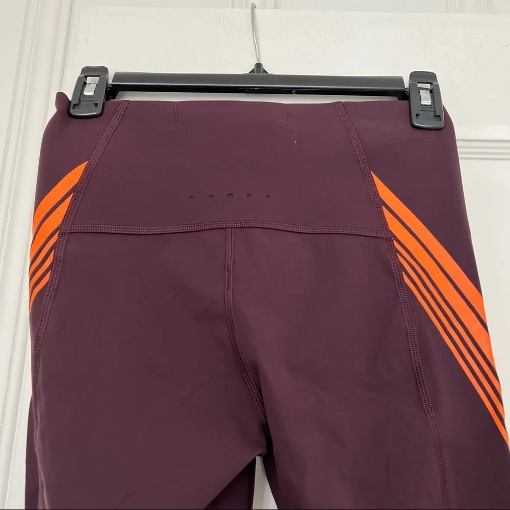 SPANX Active EveryWear Contour Stripe 7/8 Leggings in Wine/Orange Sz XSMALL NWT - Image 7