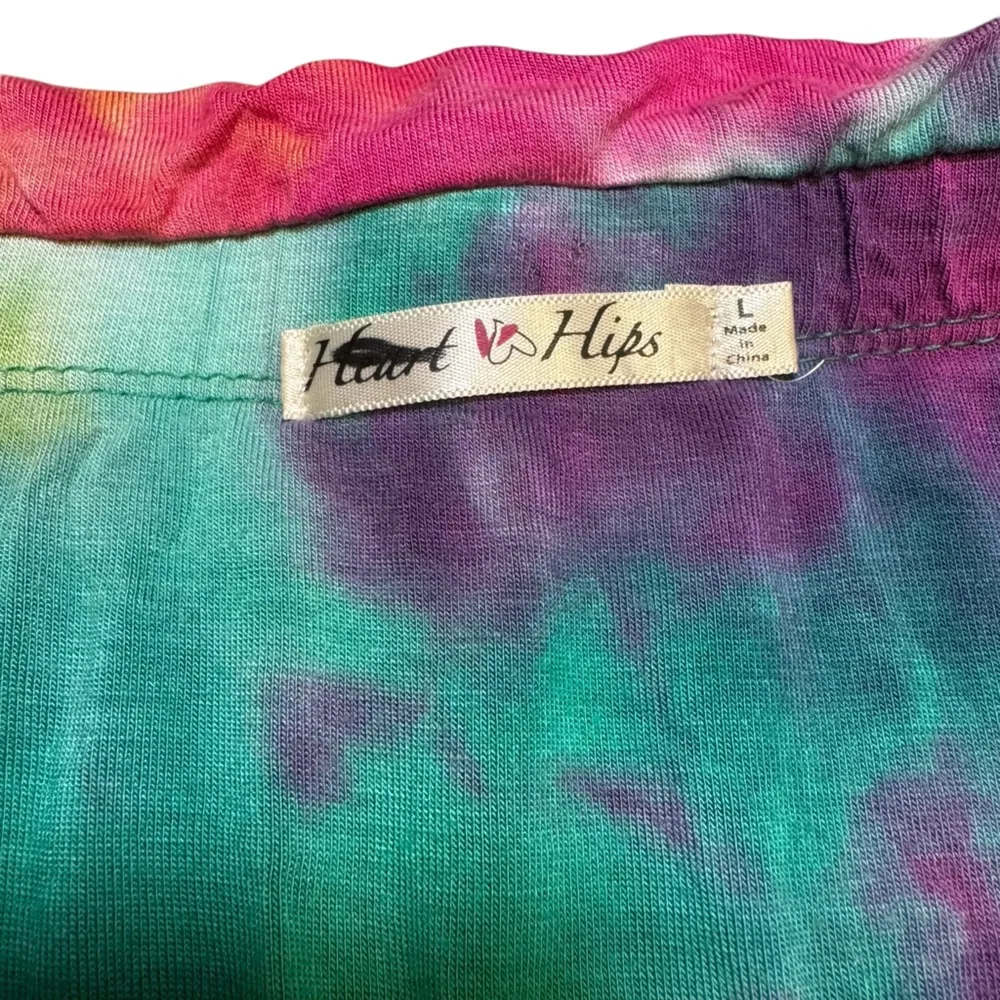 ✨ Heart & Hips Tie Dye Wide Leg Jumpsuit Women’s Large Festival Boho ✨ - Image 3