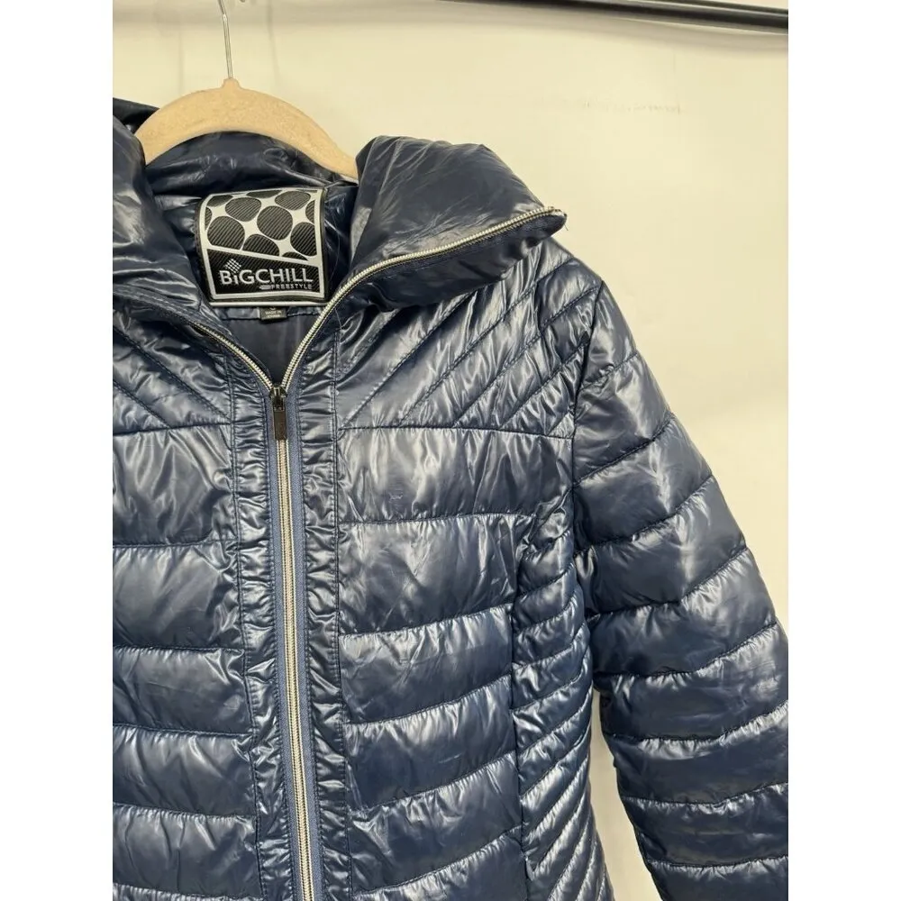 Big Chill Puffer Coat‎ Women Small Navy Blue Outdoor Full Zip Cozy Hiking Winter - Image 9