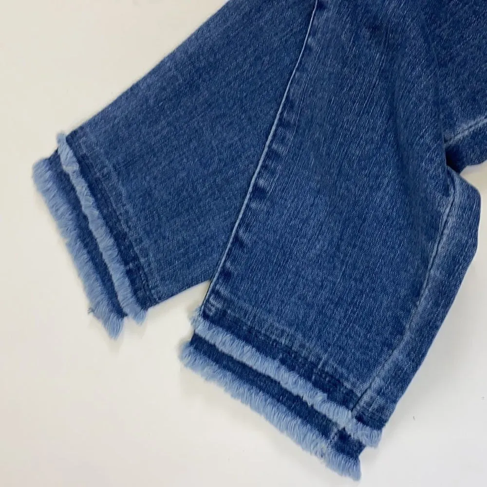 Mud Pie Blue Harlyn Fringe Jeans size Small D30 - Image 5