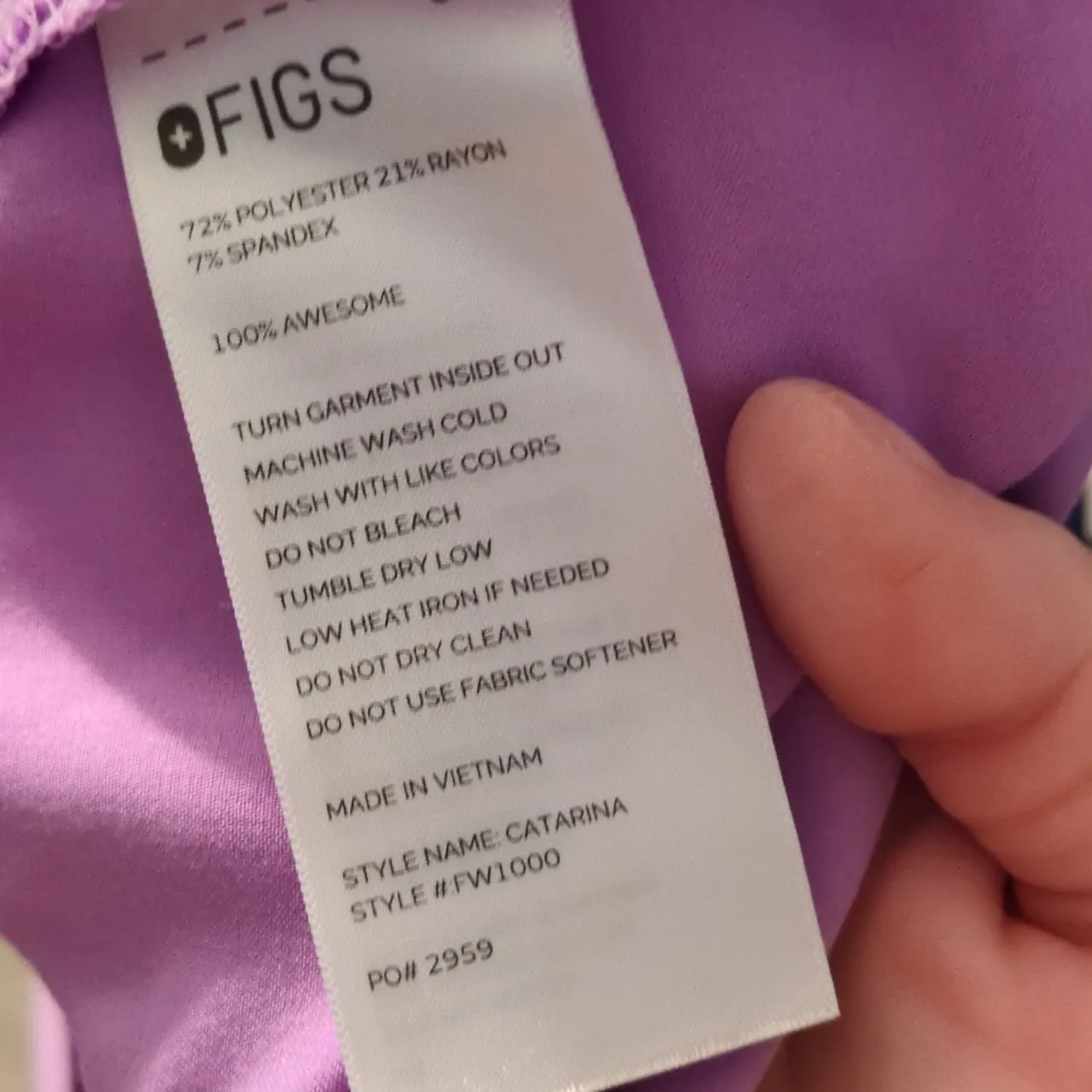 Figs Catarina Lavender Scrub Top Size Large - Image 5