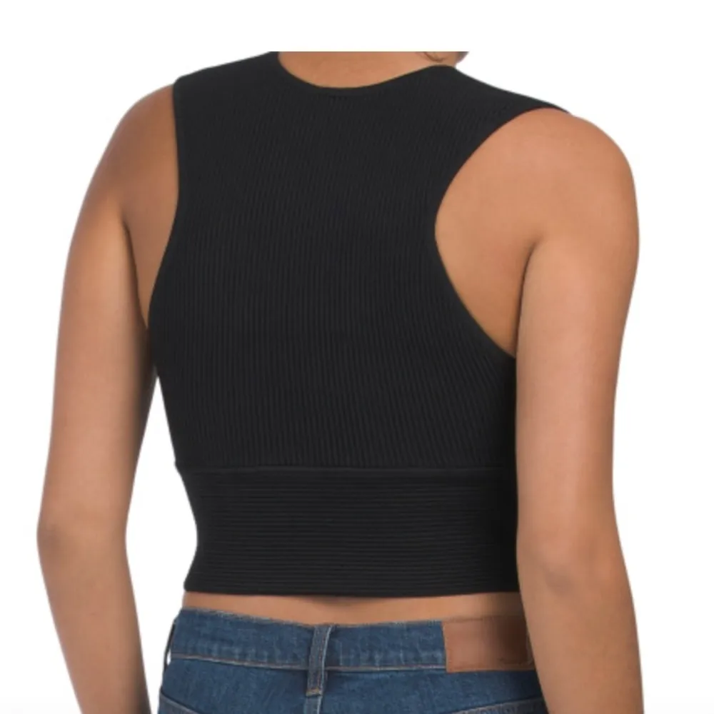 1960 Deep V-neck Compression Knit Top Small New - Image 2