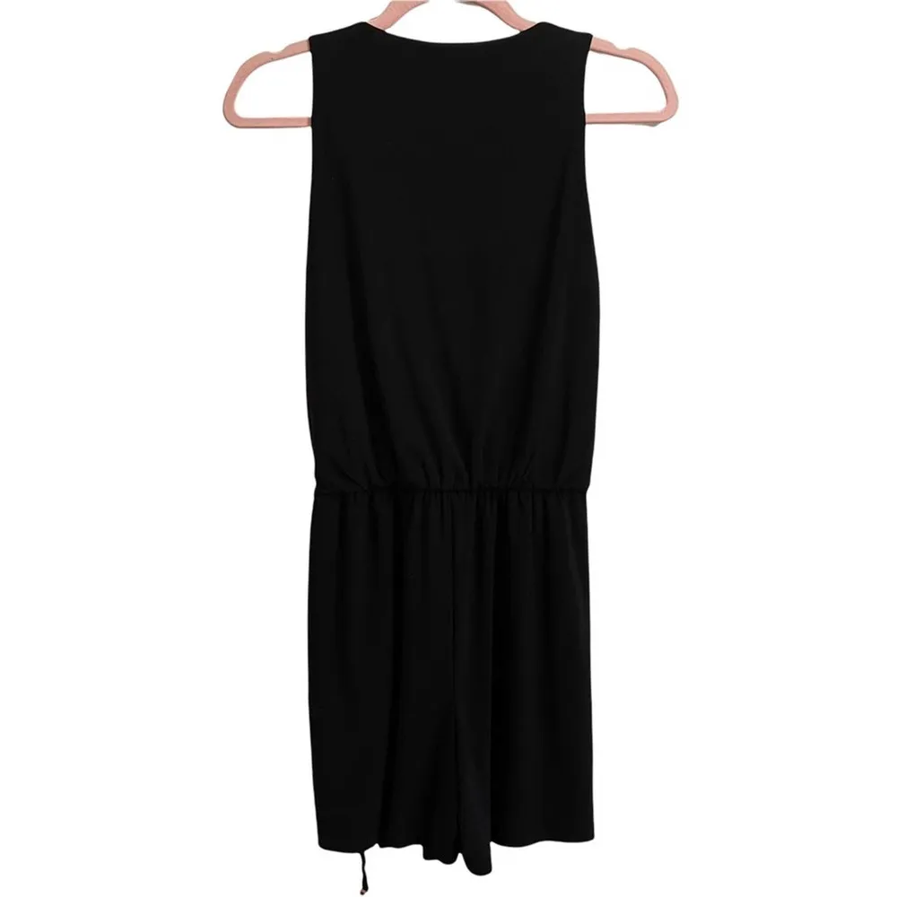 White House Black Market Black Faux Wrap Romper - Image 4