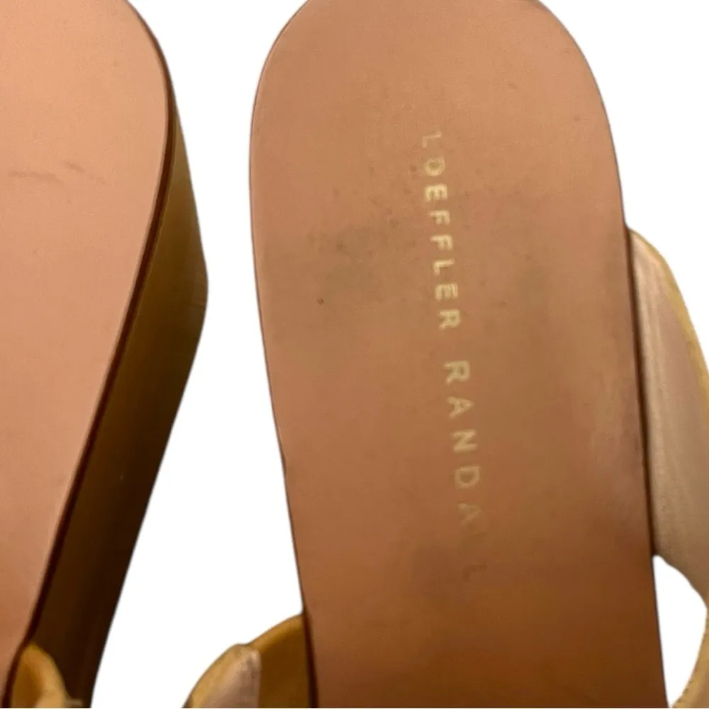 Loeffler Randall Sandals Mason Wood Wedge Slide Natural Nude Tan Women’s Size 7M - Image 11