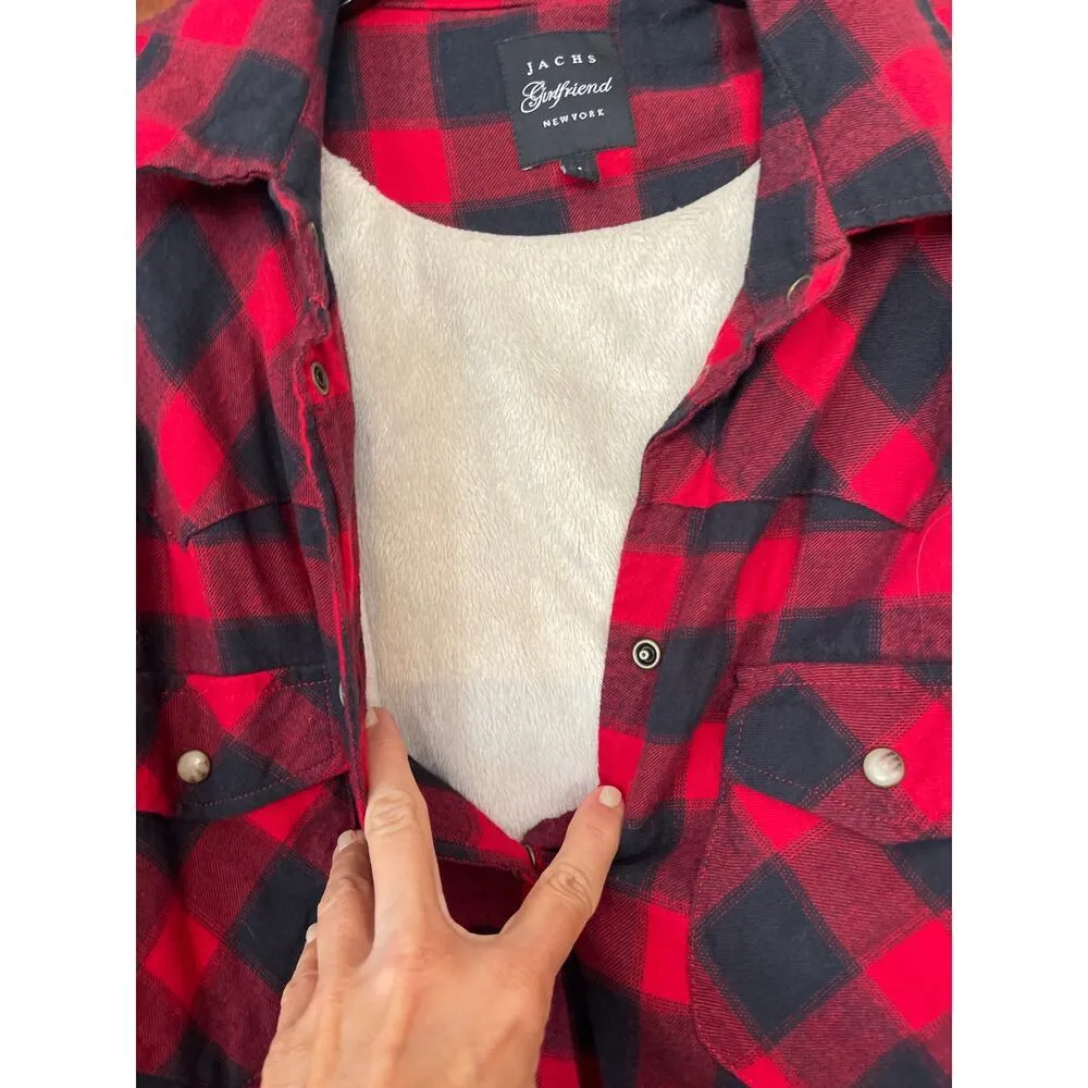 JACHS GIRLFRIEND UBER SOFT FLEECE LINED SHACKET LARGE - Image 5