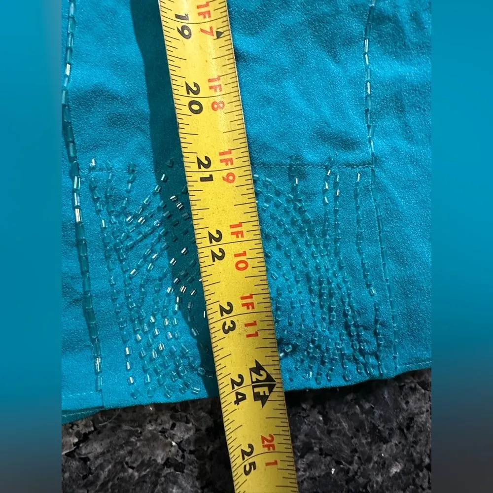 Vintage Bill Burns Teal 100% Silk A - Image 4