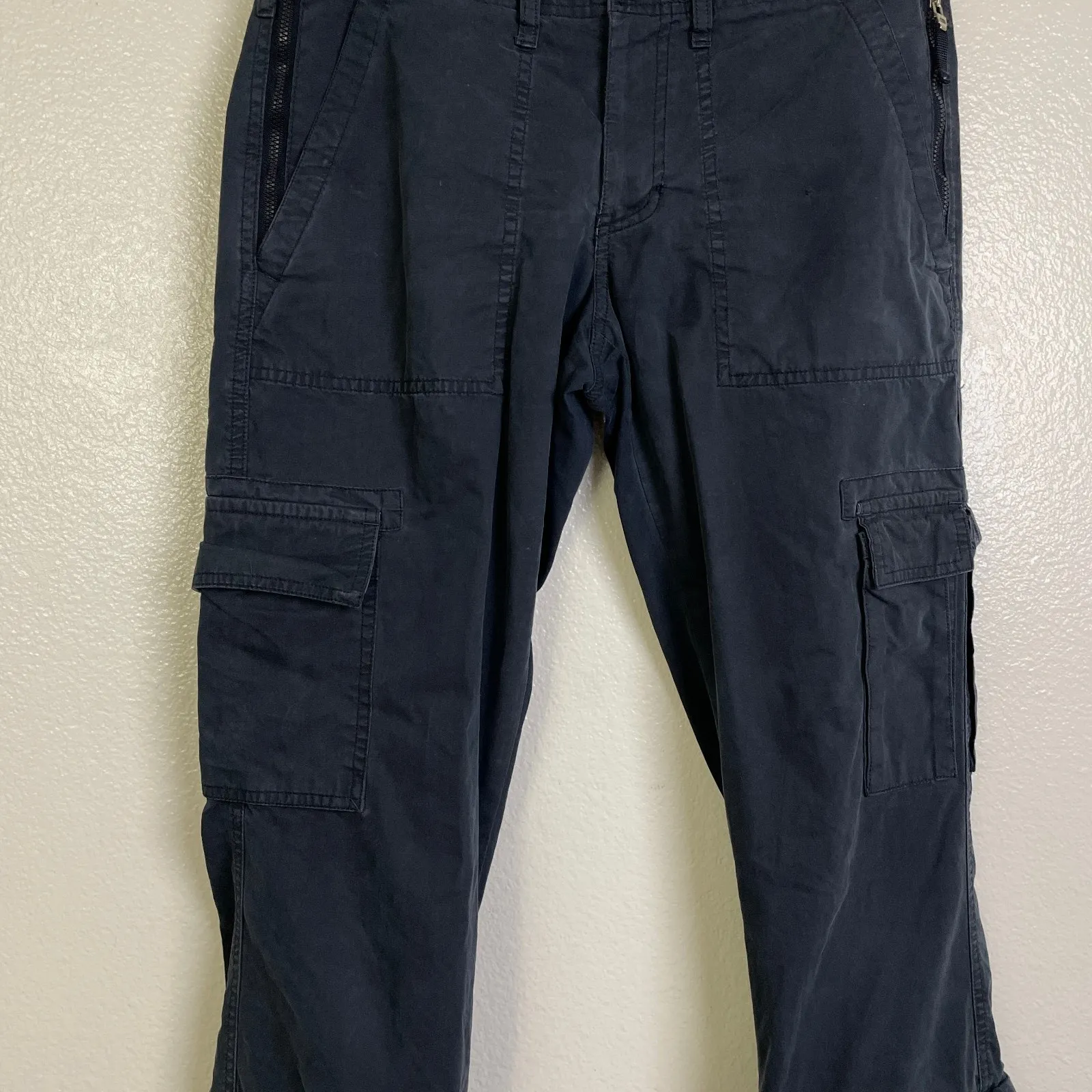 Abercrombie & Fitch Cargo Pants Womens Size 2 Blue Straight Convertible Y2K - Image 7