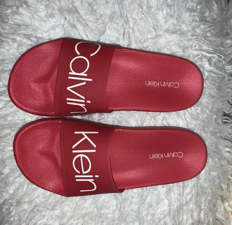 Calvin Klein Red CK Slides - Image 4