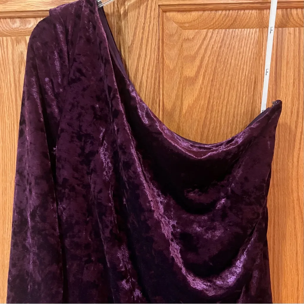 Lulus Muse Moment Crushed Velvet One-Shoulder Mini Dress Purple Size XL - Image 5