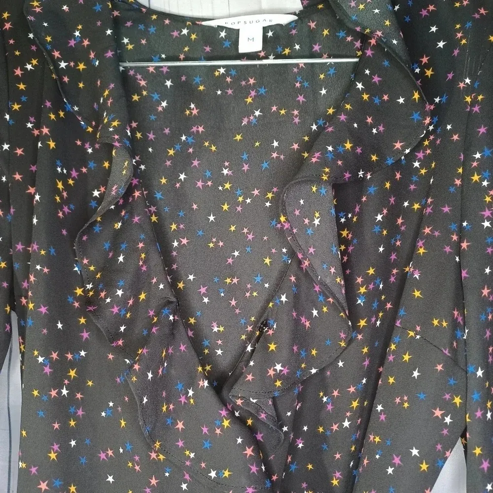 Popsugar long sleeve sheer wrap dress - Image 6