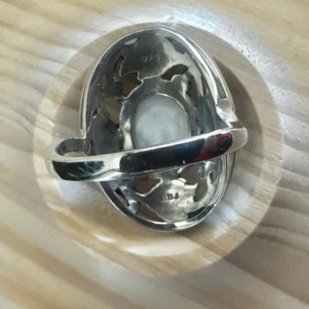 BBJ Sterling Silver Baroque Pearl Statement Ring - Image 2