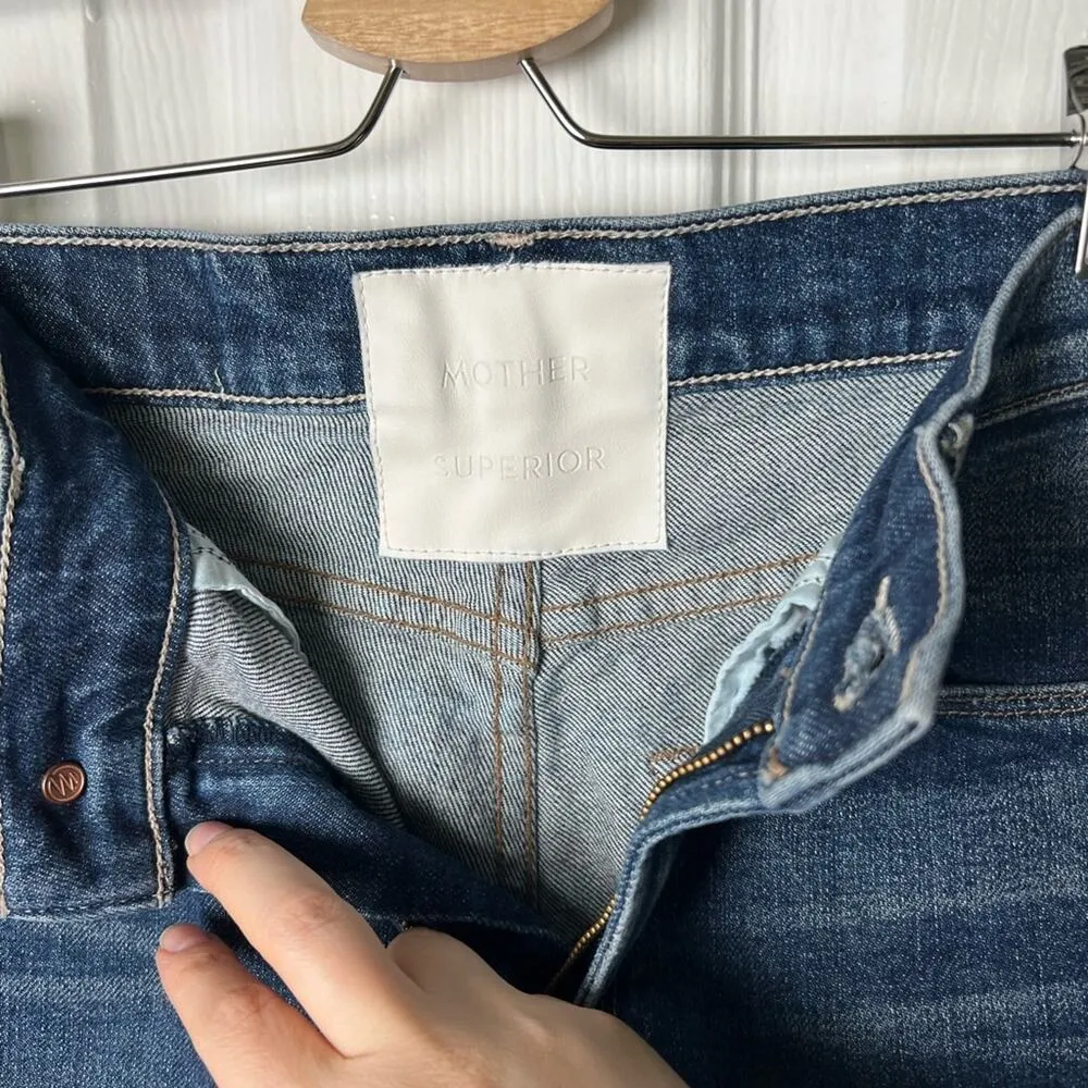 Mother Womens The Dazzler Ankle Fray Jeans in Painfully Obvious 25 Blue - Image 7