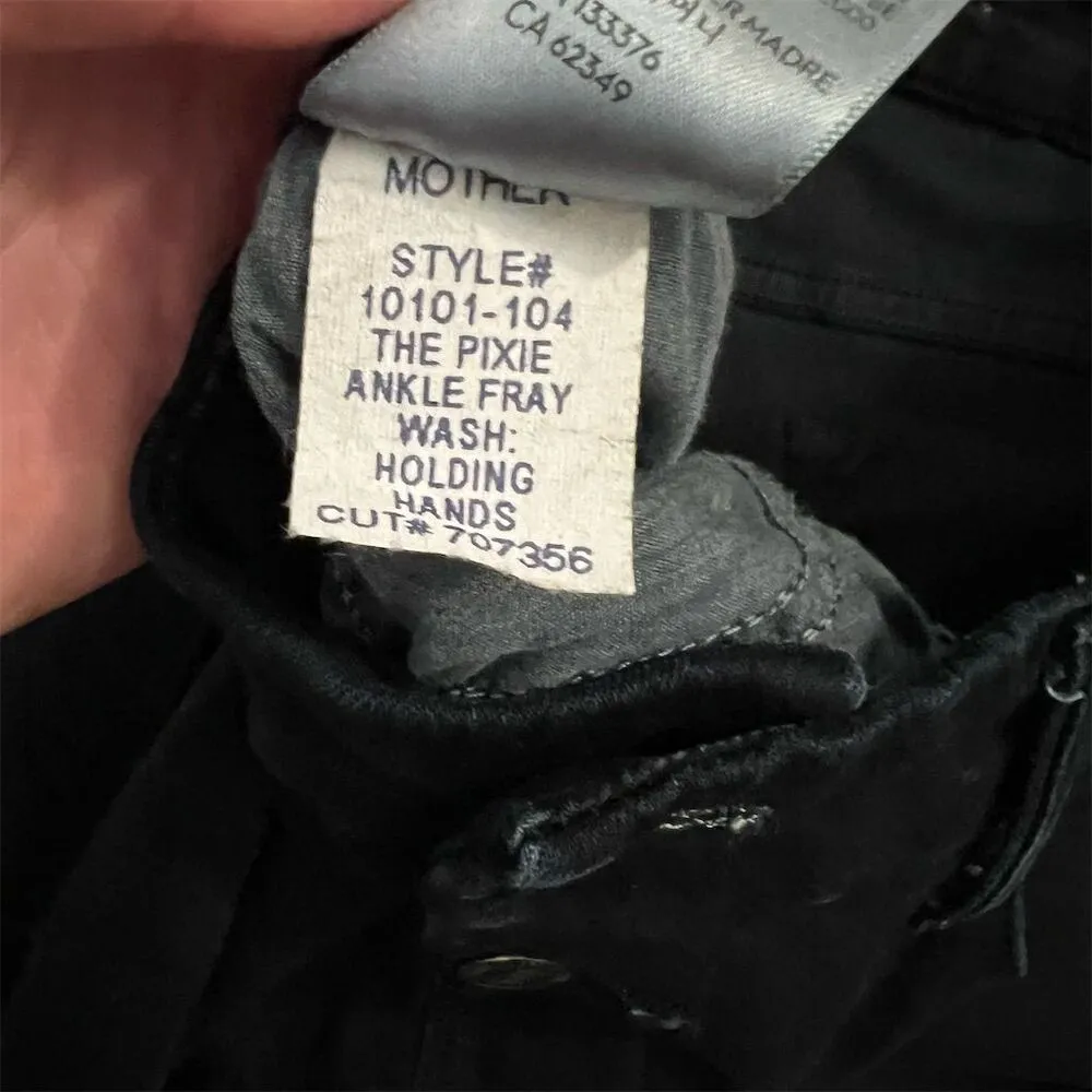 MOTHER The Pixie Ankle Fray Jeans Dark Blue High - Image 8