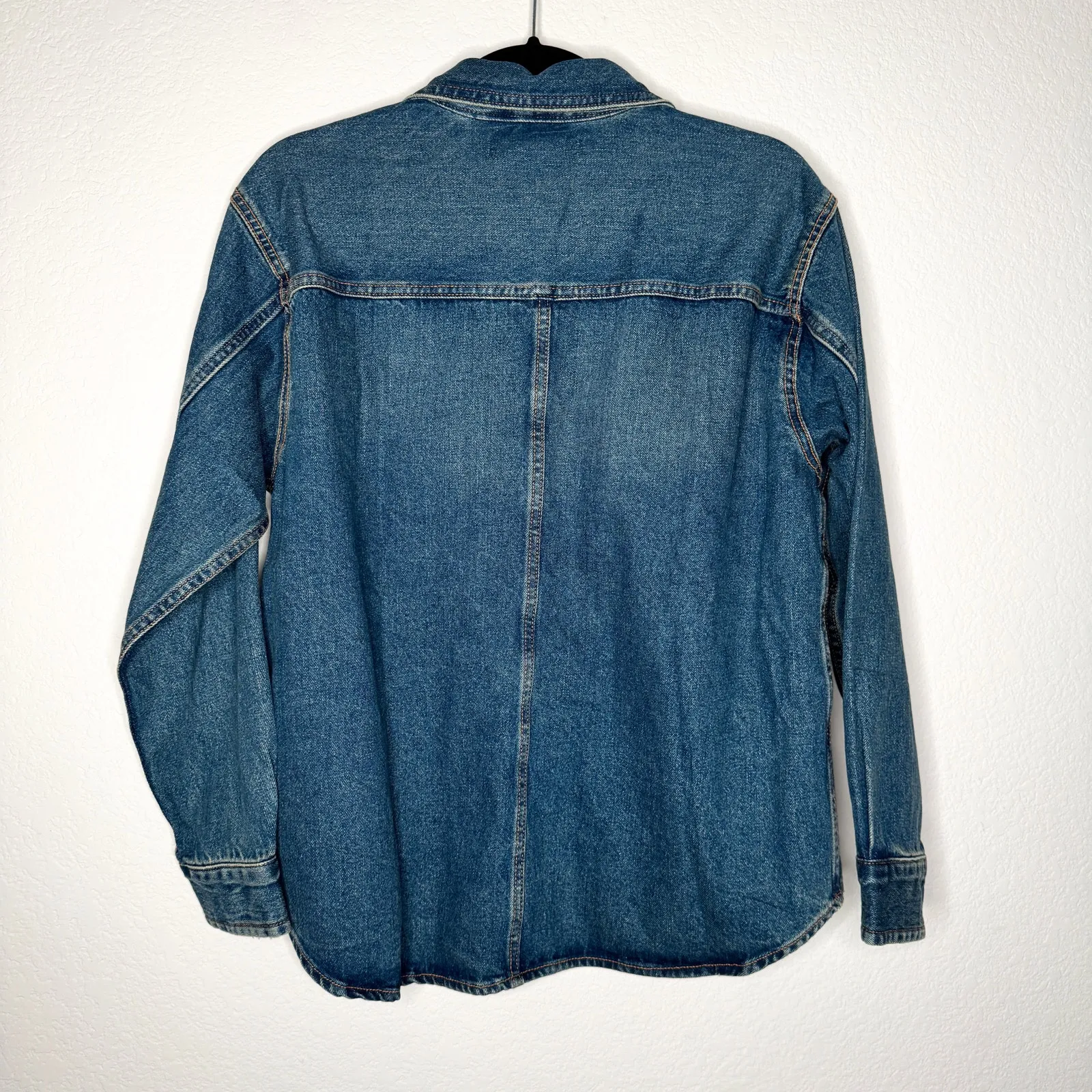 Zara Blue Denim Shirt Jacket - Image 4