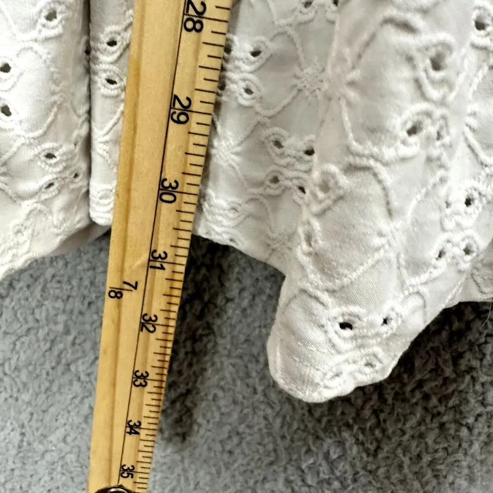 Livi Olivia Rae dress womens medium ivory floral crochet ruffle boho cottagecore - Image 3