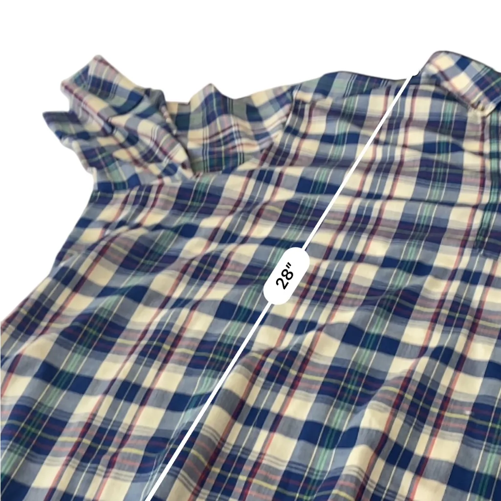 VINTAGE Levi's 1970’s Blue, Cream Red & green Plaid Shirt Size 44 PLUS 2X - Image 6