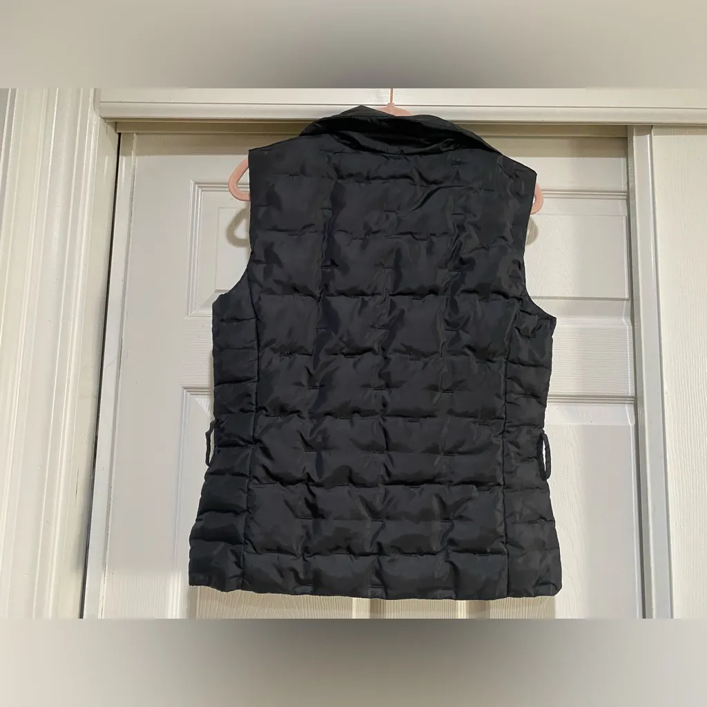 Talbots Women's Quilted Puffer Vest Jacket Sleeveless Tie Waist Black Size S - Image 9