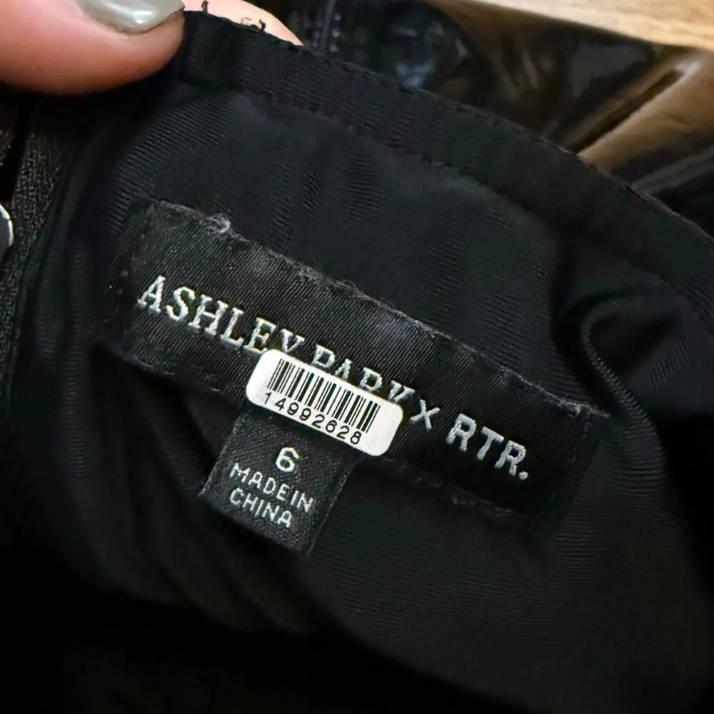 Ashley Parker Women’s 6 Black Vegan Patent Leather Pleather Bodycon - Image 15