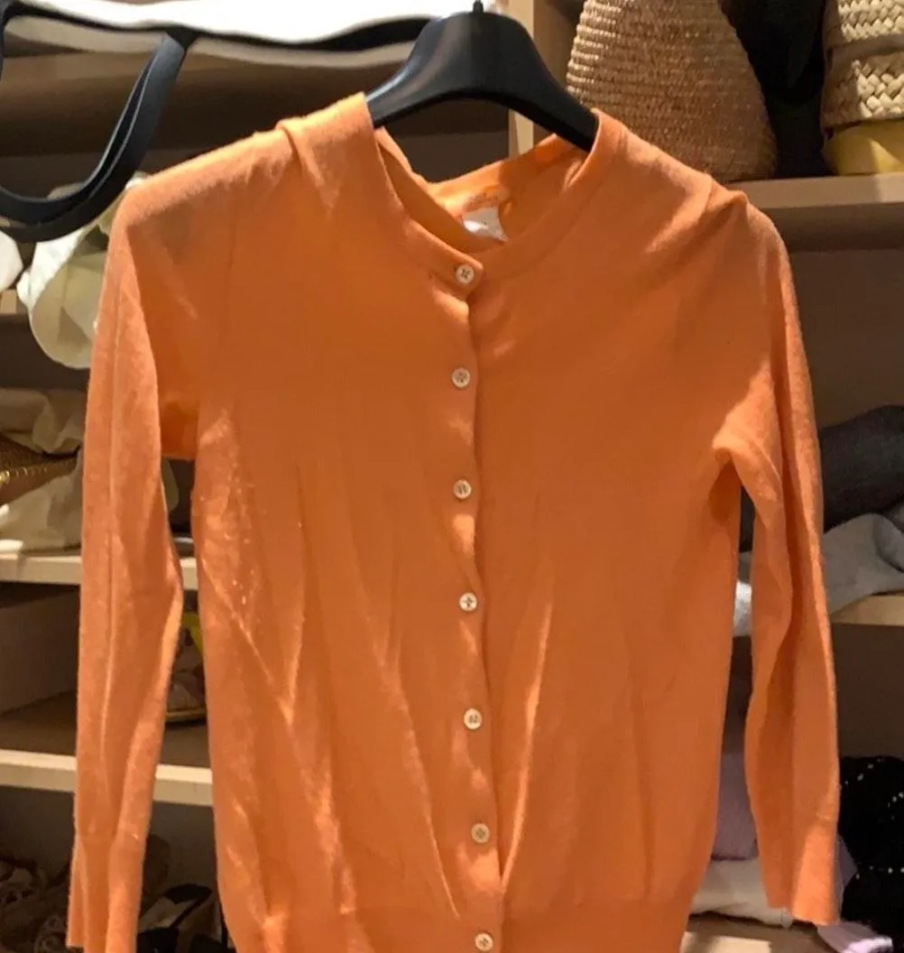 He crew orange cashmere cardigan - Image 2