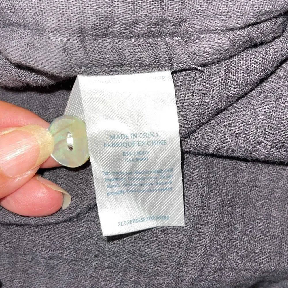 Faherty Womens Organic Cotton Nolita Dream Gauze Dress Washed Charcoal Gray Medi - Image 7