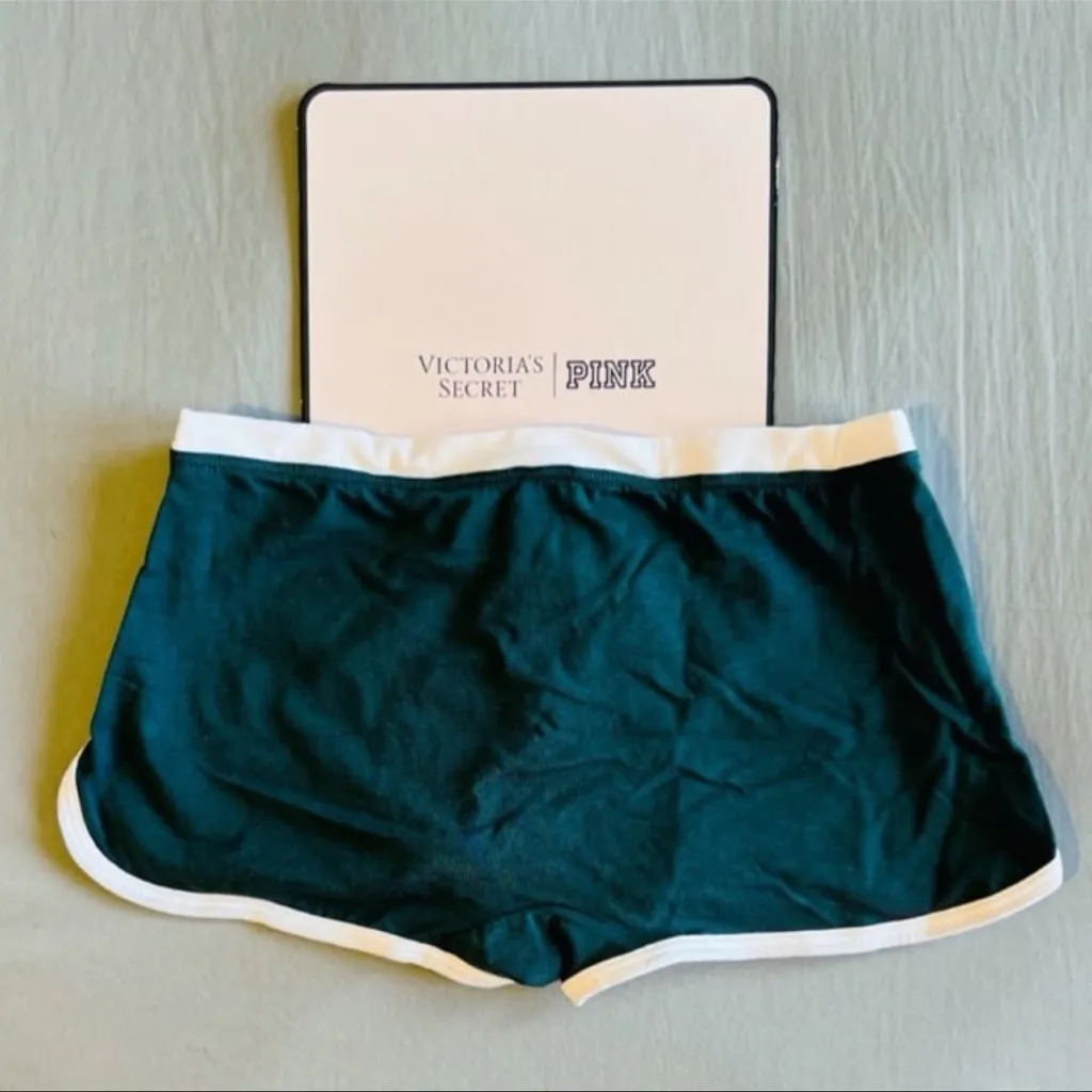 🎄🐶Victoria’s Secret PINK Cotton Dorm Boyshort Forest Green Dog Lights Graphic S - Image 4