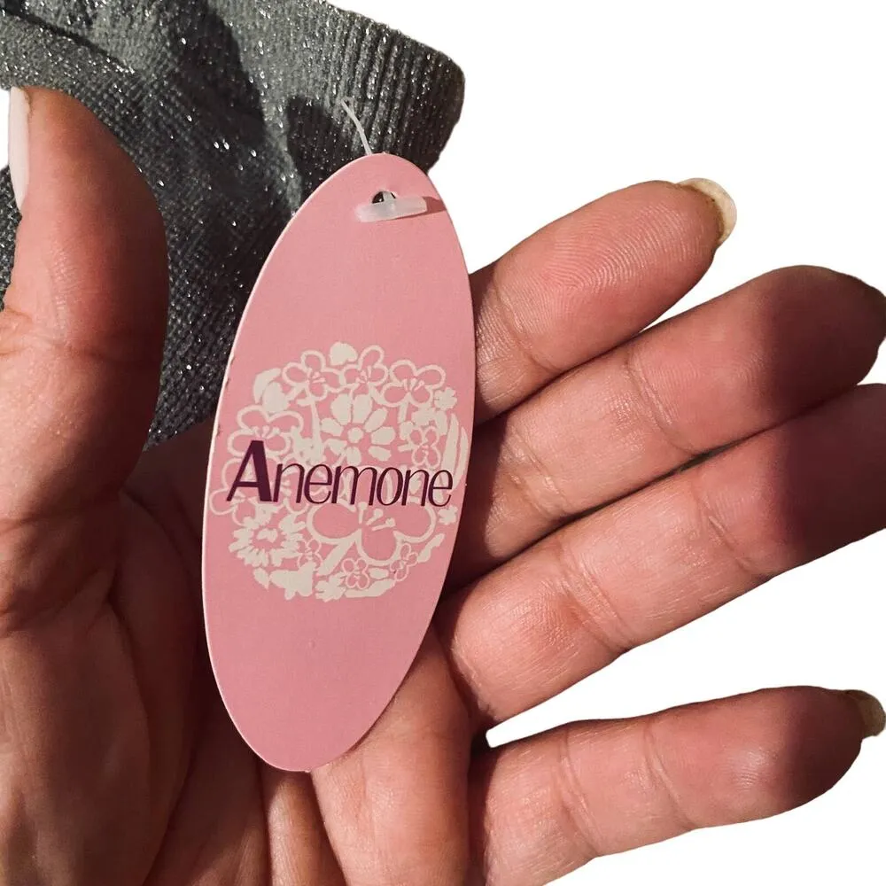 Anemone Gray Metallic Ruched Front Stretch Bandeau Women SZ OS - Image 4