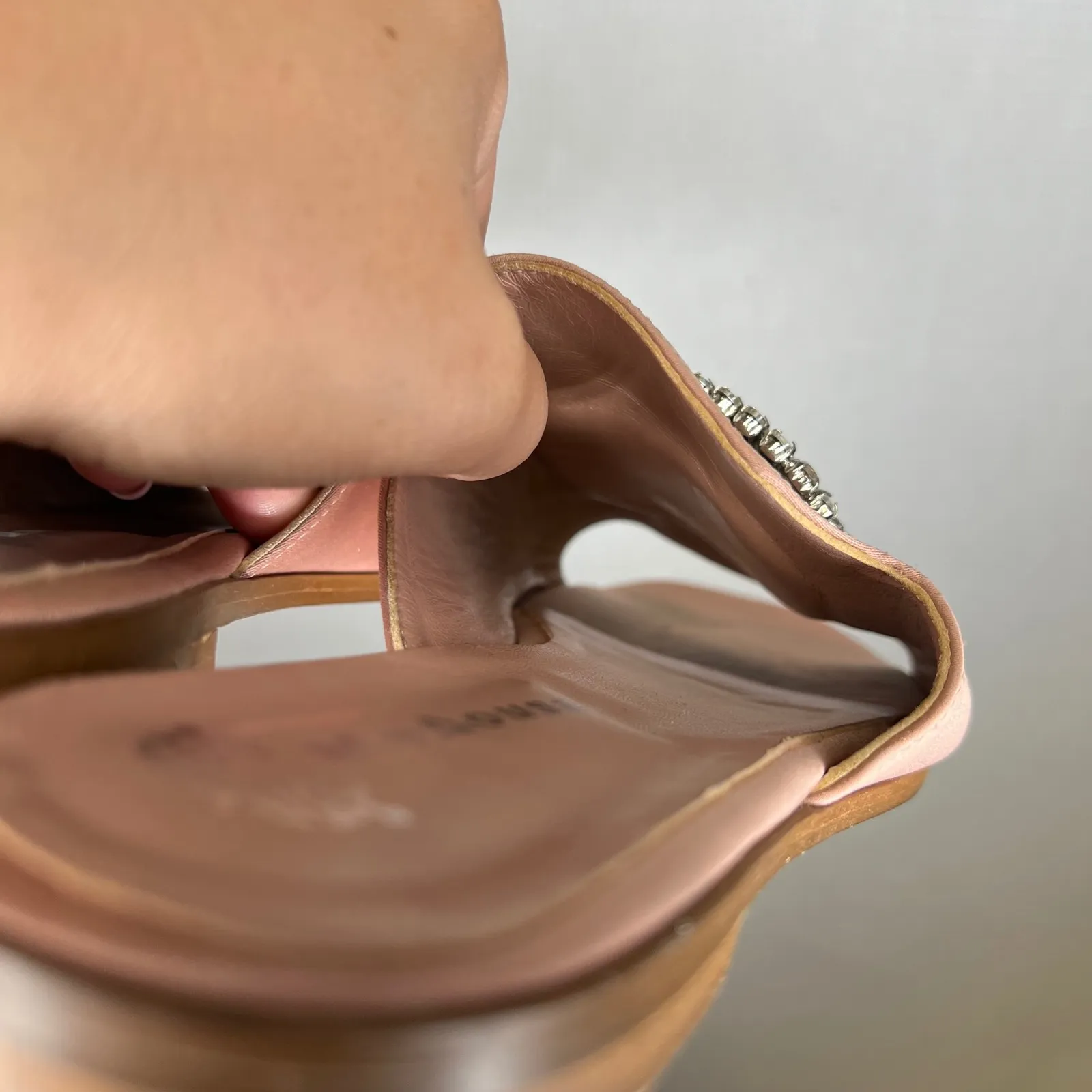 MeAousa Womens Rhinestone Embellished‎ Slip On Sandals Slides Size 39 Pink - Image 6