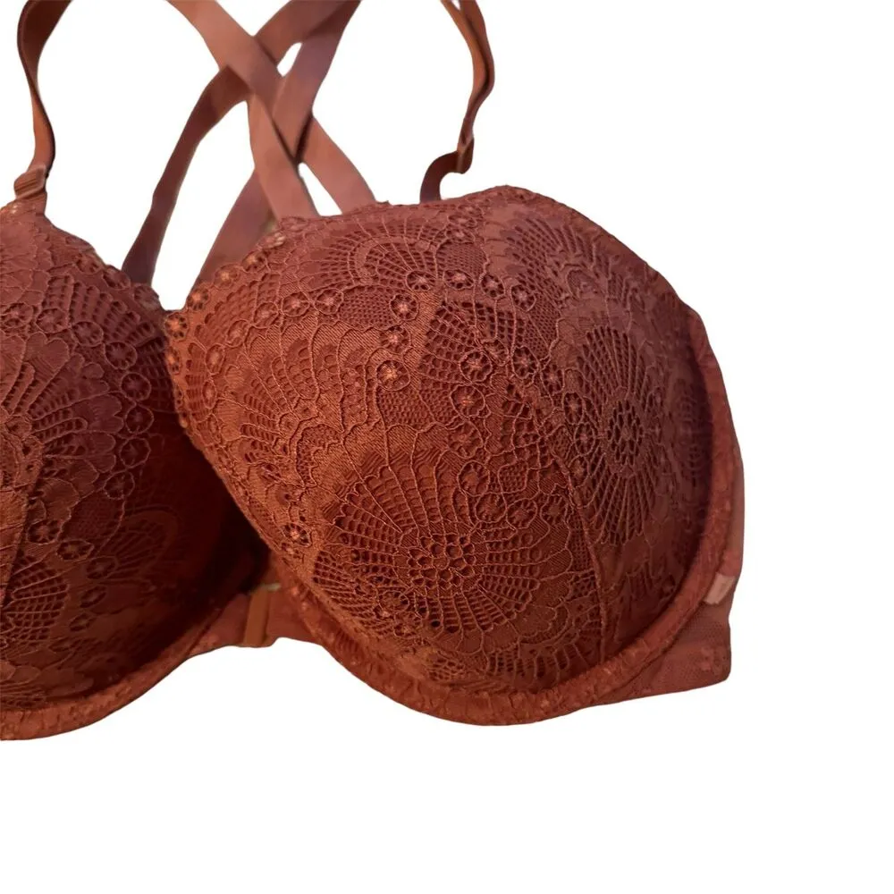 Victoria Secret | Front Clasp Demi Coverage Lace Detail Bra Size 34 DDD F - Image 2