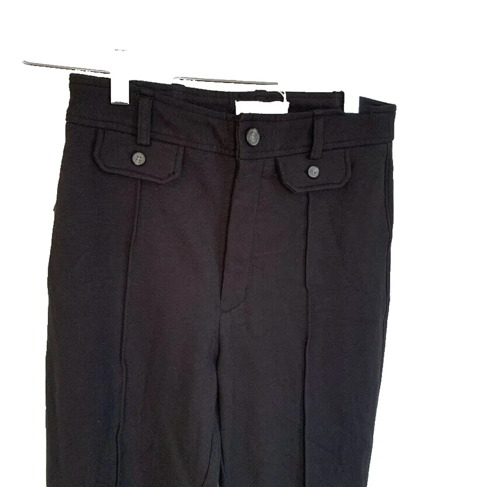 Everlane Black Cotton Ponte Knit Pant Flare Womens Size 4 Stretch Pockets NWT - Image 2