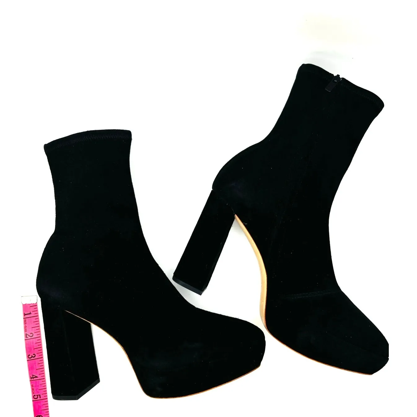 Loeffler Randall Black Velvet Camden Platform Bootie Size 9.5 Dressy Ankle Boots - Image 8