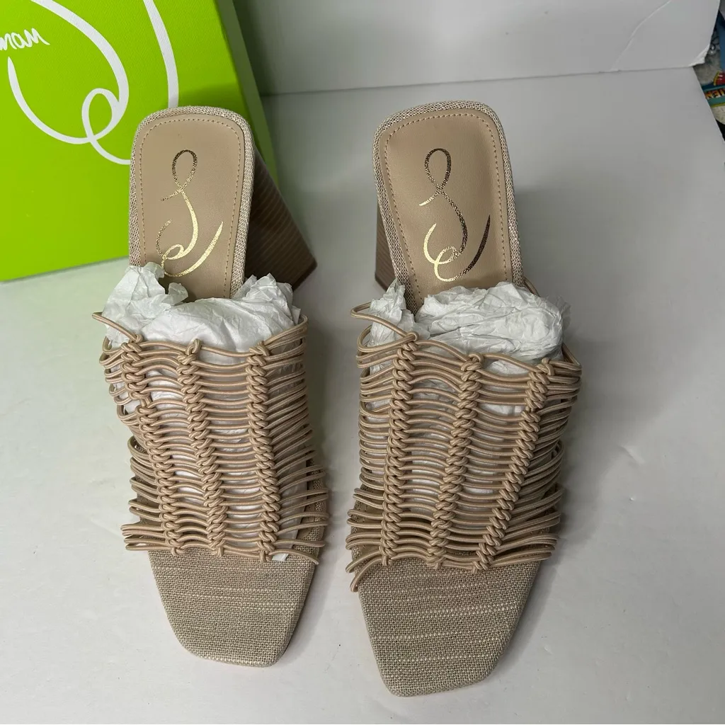 New Sam Edelman Tan Laurette almond bungee Heeled shoes 7 - Image 2