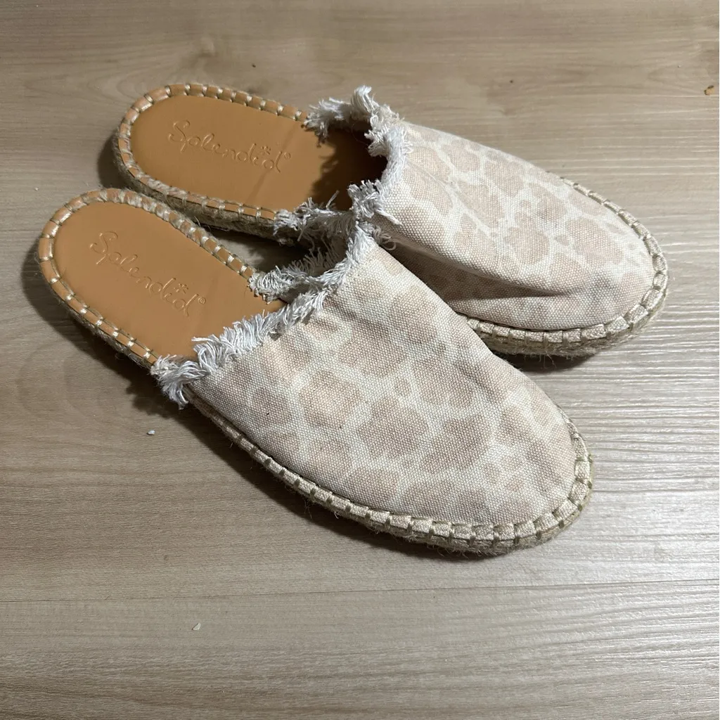 Splendid Jessica Cheetah‎ Print Espadrille Mules Size 8.5 Animal Print Fringe - Image 3