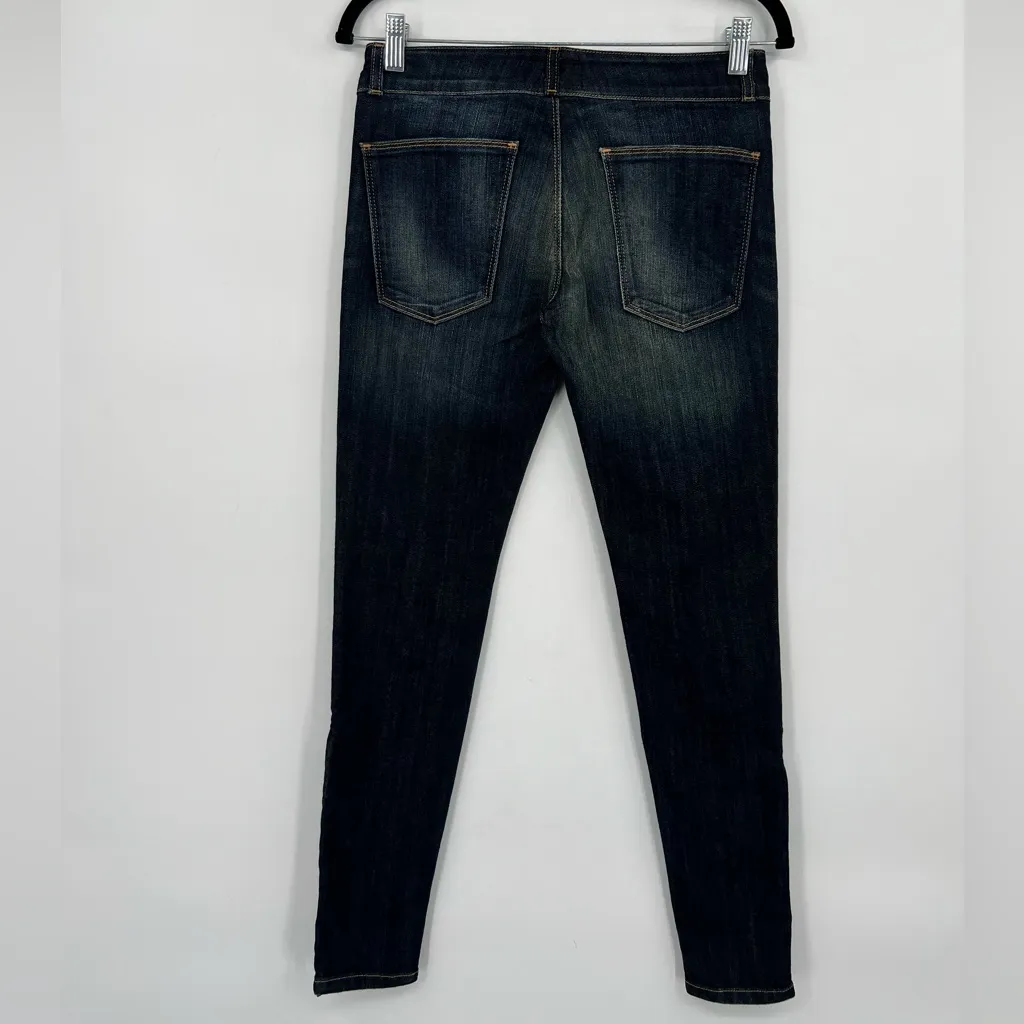 🆕 NWT Current Elliott The Cropped Legging With Long Zip Jean Blue Bird Skinny 25 - Image 4