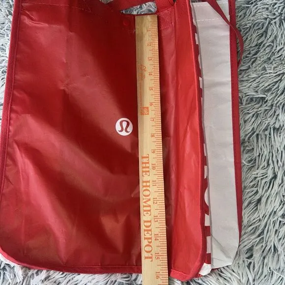 Lululemon red & white large‎ reusable tote bag - Image 5