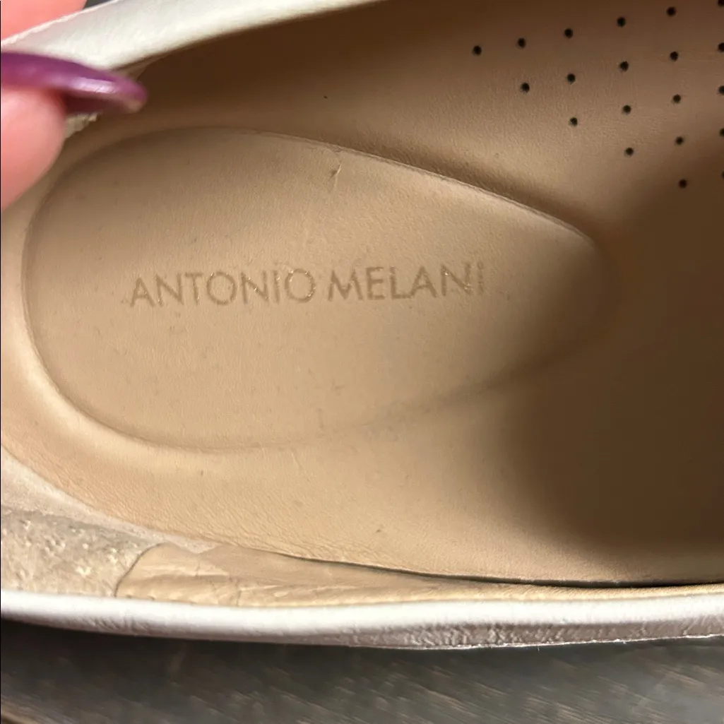 ANTONIO MELANI Raegan Horse Bit Loafers in Sweet Cream Leather Womens 10 - Image 2