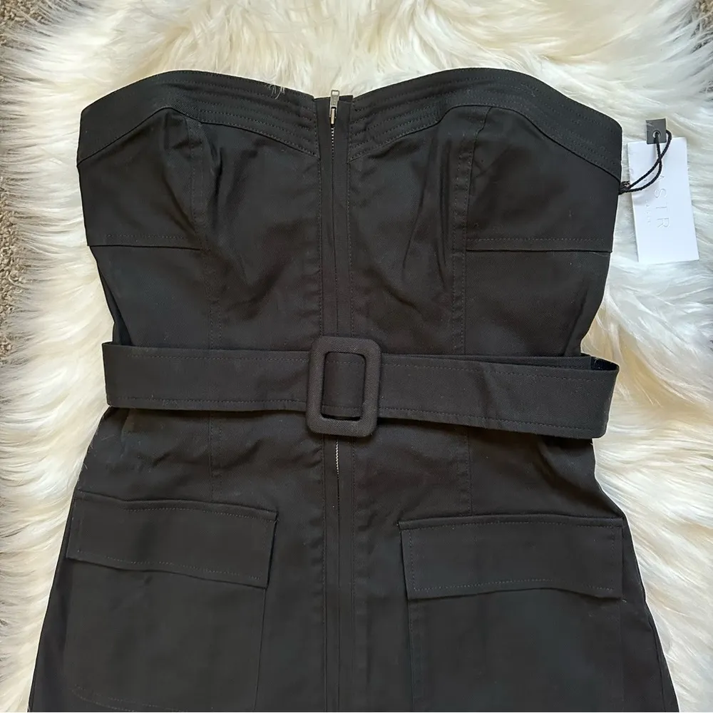 ASTR Strapless Cargo Mini Dress - Image 3