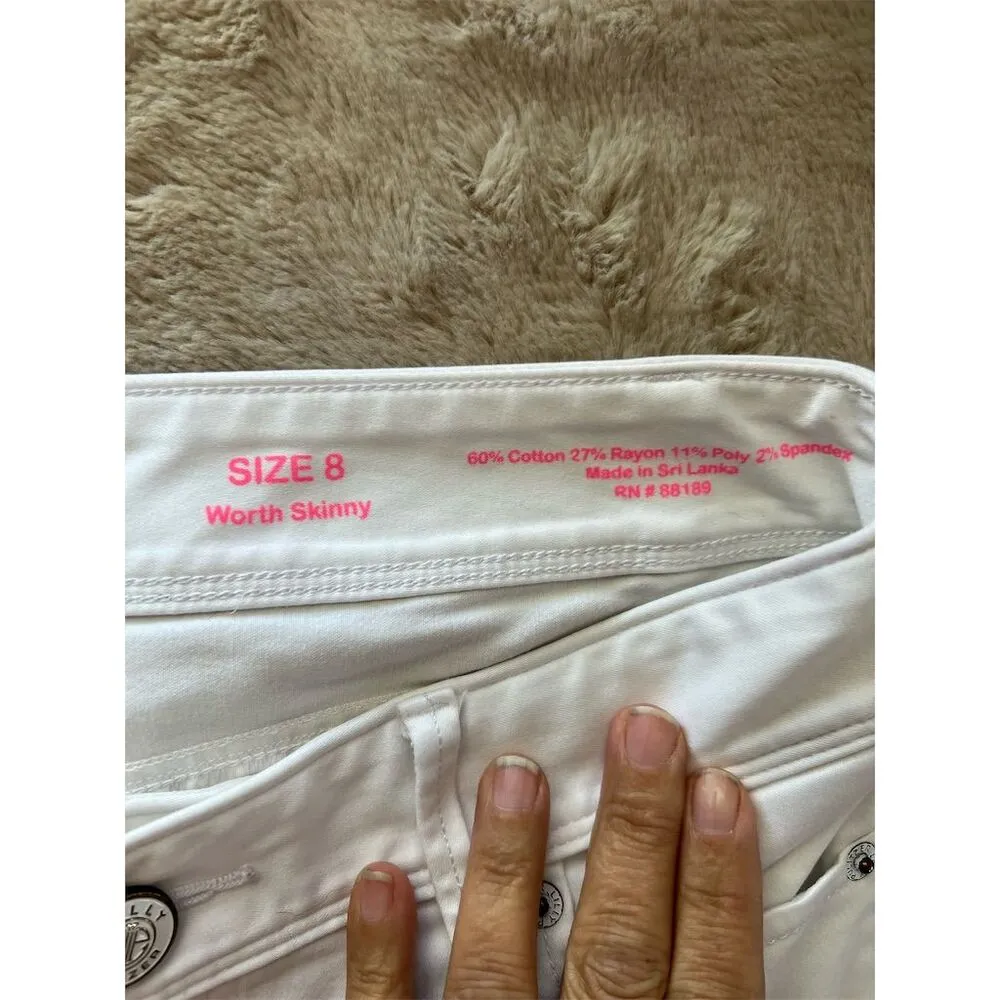 Lilly Pulitzer Women's Skinny White Jeans Size 8 5-Pocket Design - Image 7
