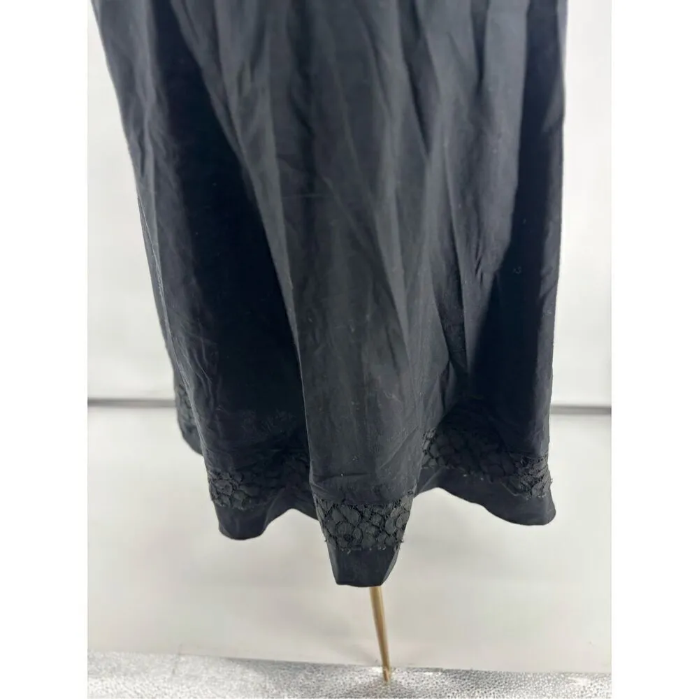 Elie Tahari Woman Belted Black Shirt Dress Size 16 Lace Detail 70% Cotton - Image 13