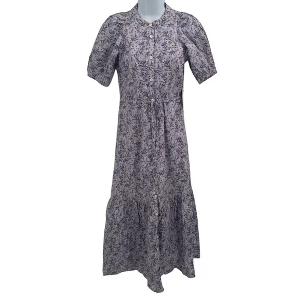 Tuckernuck Hyacinth House Lavender Floral Frannie Cottagecore Midi Dress Sz XXS Purple - Image 2