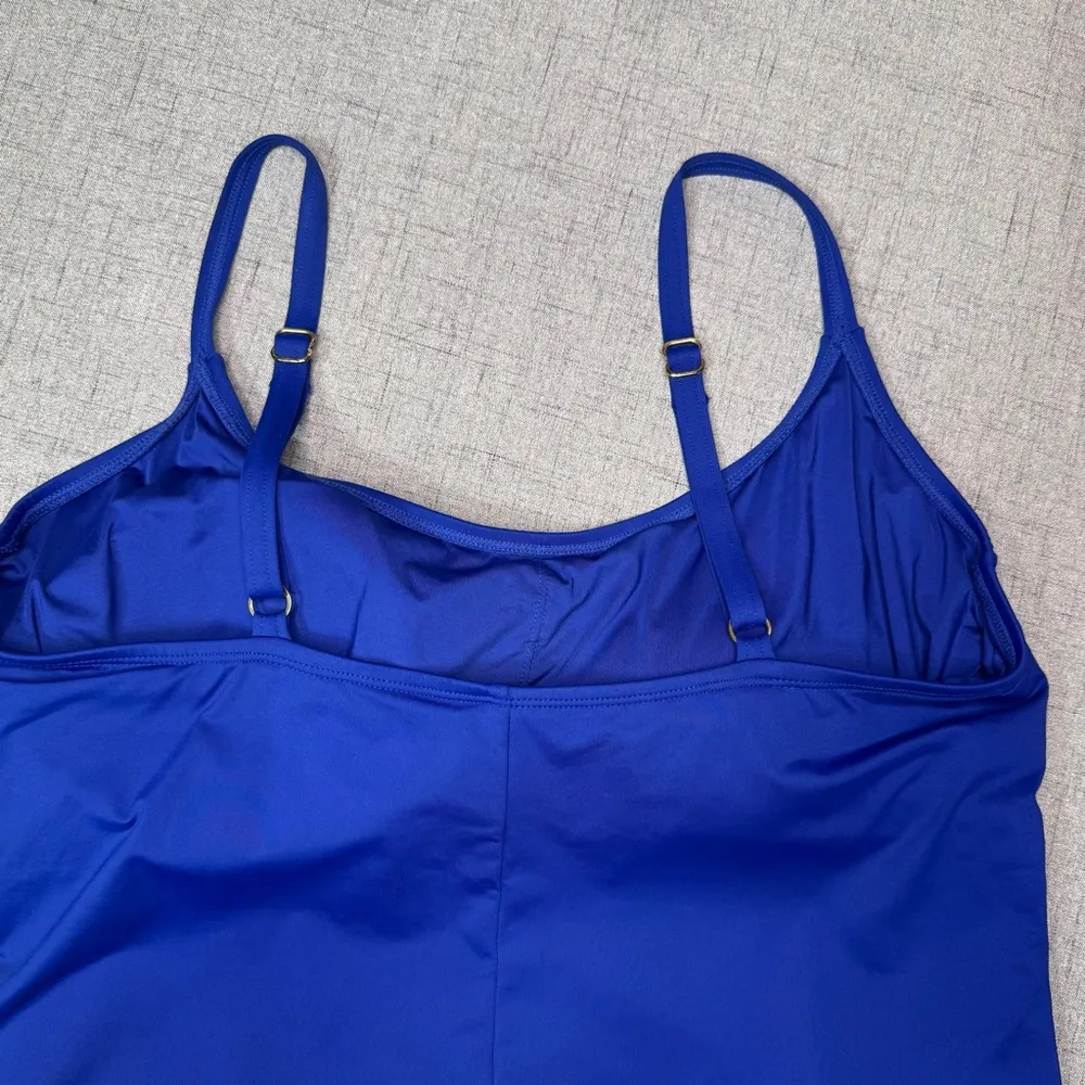 La Blanca Island Goddess Lingerie One Piece Swimsuit Sapphire Blue Plus Size 20W - Image 6