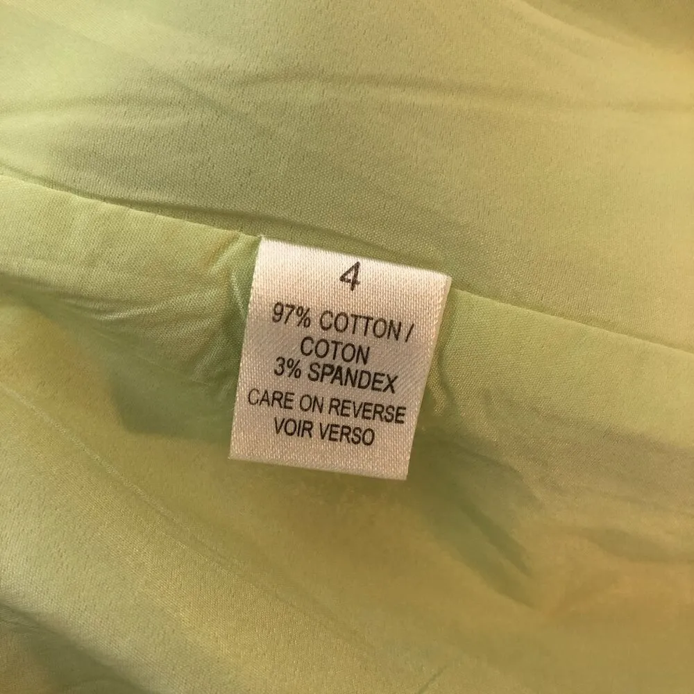 Elie Tahari Skirt Pleated A Line Cotton Stretch Paisley Blue Green 4 - Image 7