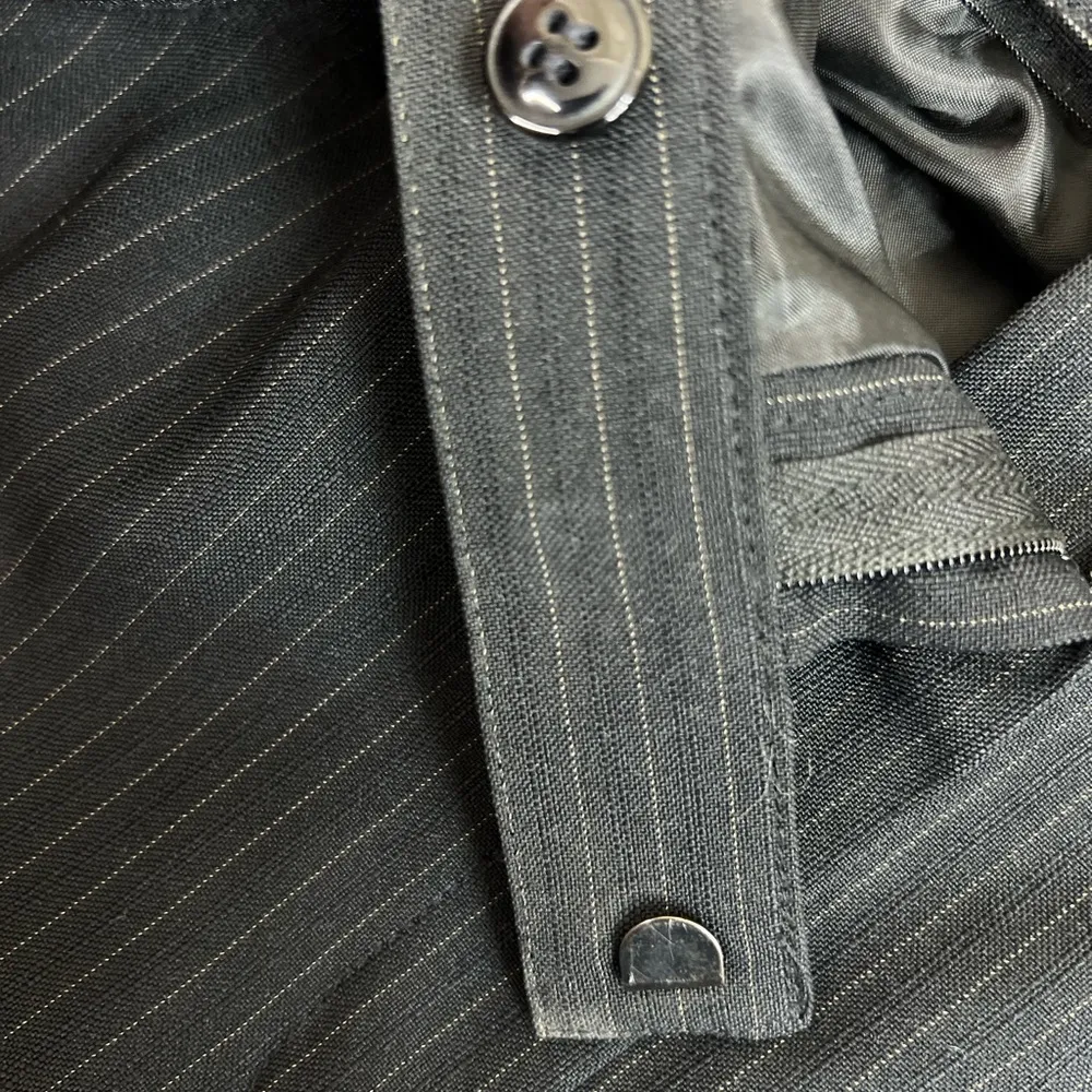 Unbranded Size 16 Lined Black & Tan Pin Striped Dress Pants with Wide Leg - Image 8