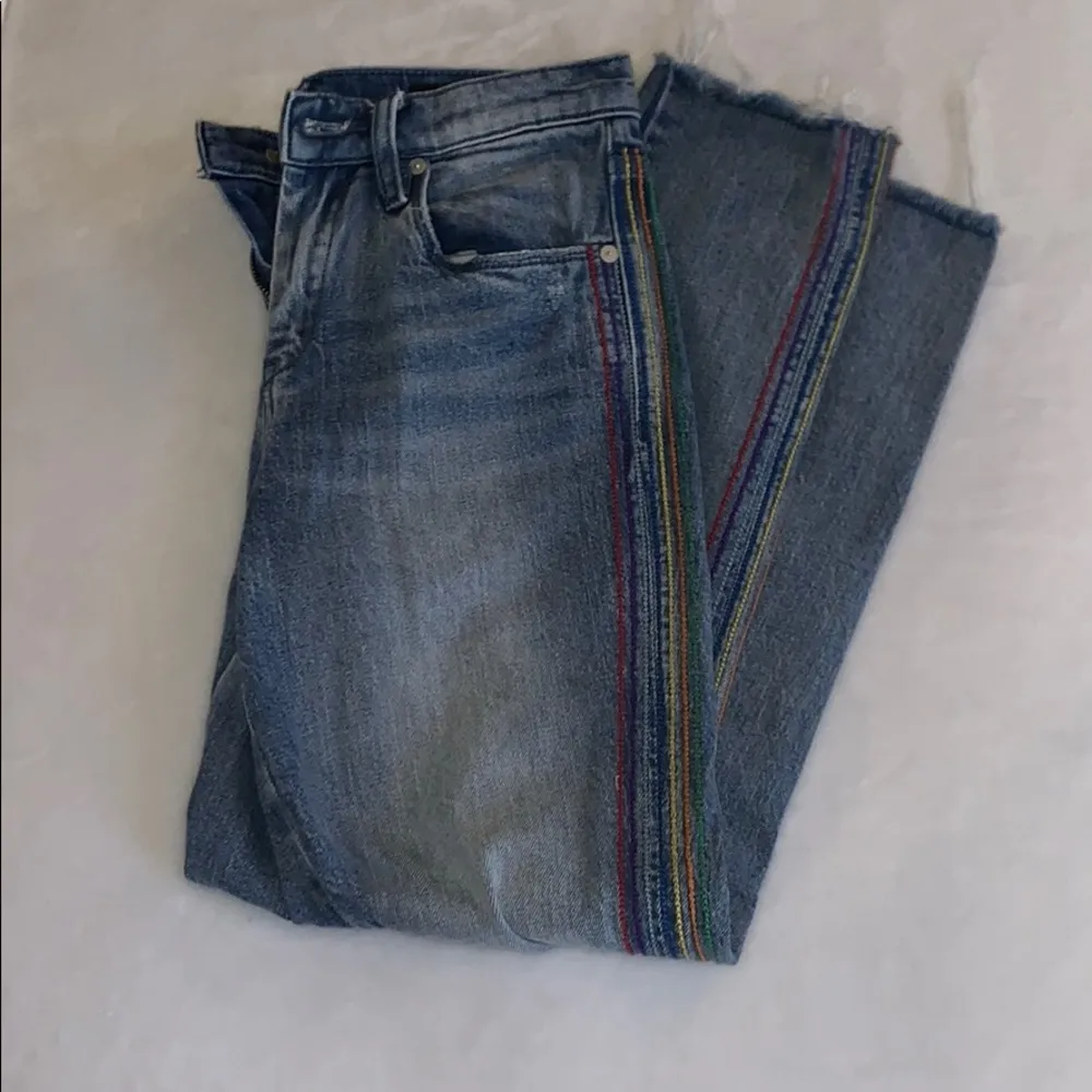 Blank nyc rainbow embroidered jeans - Image 4