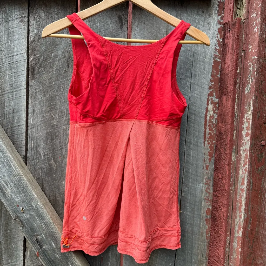 Lululemon Run Ta Ta Topper Too Cinchable Drawstring Hem Red Orange Medium - Image 2
