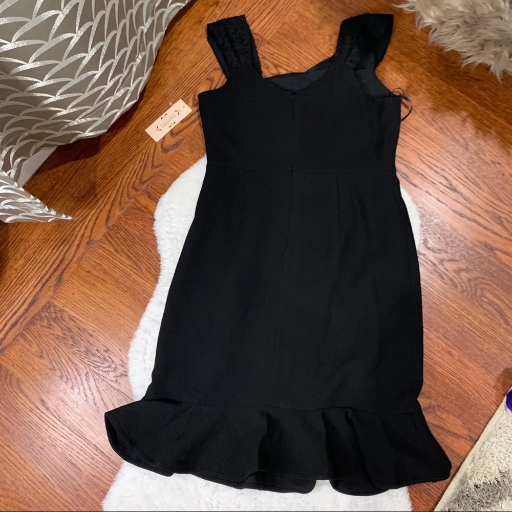 Nanette Lepore Black Lace Trim Flounce Hem Dress Size 8 NWT - Image 8